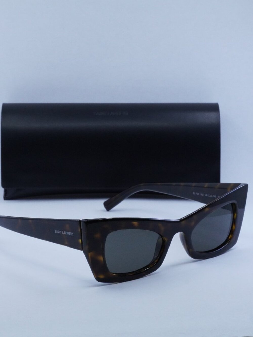 Saint Laurent SL702 002 Sunglasses - Dark Havana Frame, Grey Lenses - Picture 12 of 12